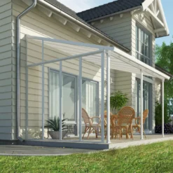 Palram - Canopia 3 Series White Patio Cover Side Wall -Garden Outdoor Store palram canopia 3 series white patio cover side wall7290108137675 01i bq