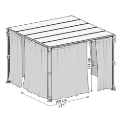 Palram - Canopia 4K Series Grey Polyester (PES) Gazebo Curtain, Pack Of 6 (L)2170mm (W)4010mm 13 Palram - Canopia 4K Series Grey Polyester (PES) Gazebo Curtain, Pack Of 6 (L)2170mm (W)4010mm -Garden Outdoor Store palram canopia 4k series grey polyester pes gazebo curtain pack of 6 l 2170mm w 4010mm7290108133714 01t