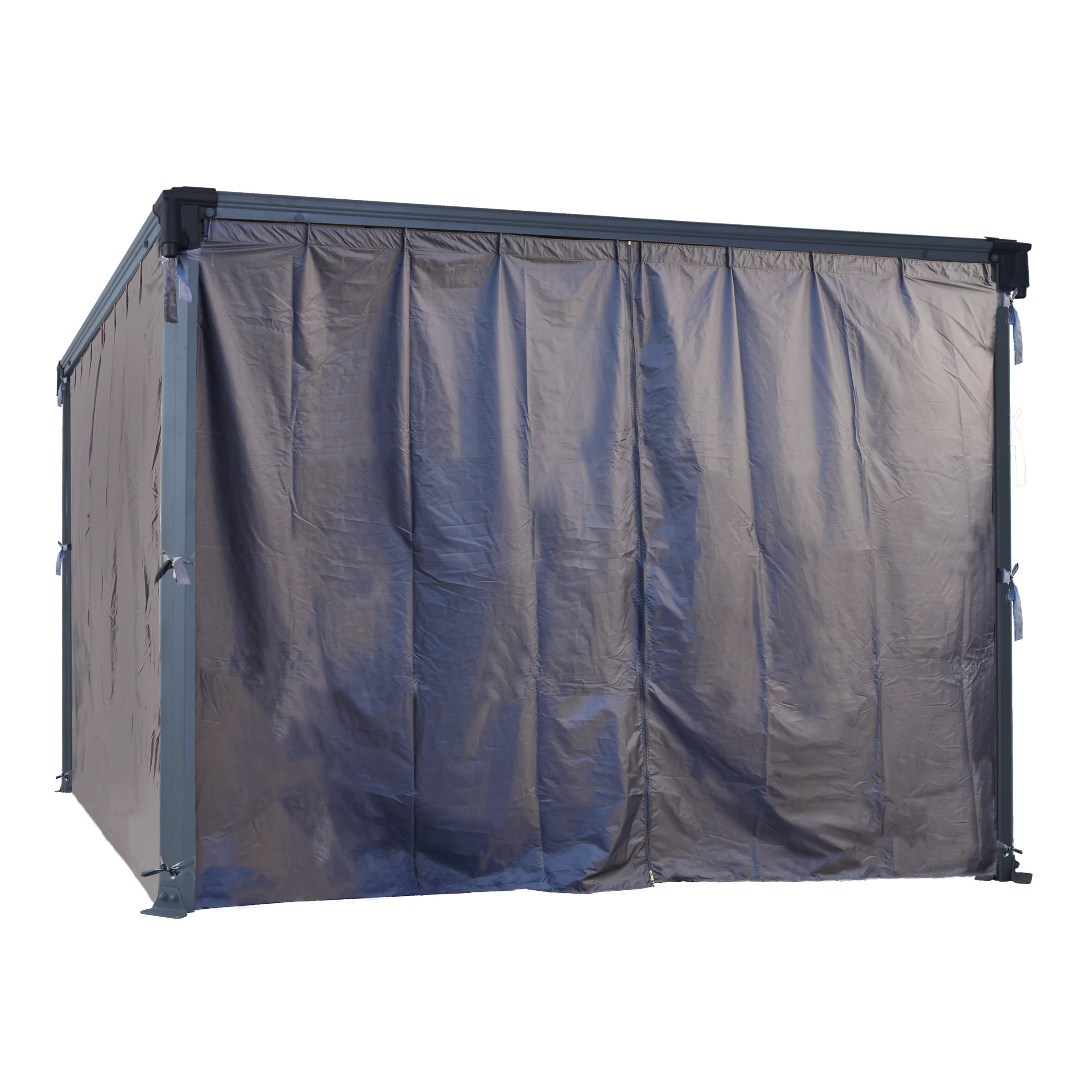 Palram - Canopia 4K Series Grey Polyester (PES) Gazebo Curtain, Pack Of 6 (L)2170mm (W)4010mm 3 Palram - Canopia 4K Series Grey Polyester (PES) Gazebo Curtain, Pack Of 6 (L)2170mm (W)4010mm - Image 3
