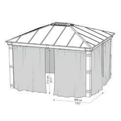 Palram - Canopia Dallas Grey Polyester (PES) Gazebo Curtain, Pack Of 4 (L)2120mm (W)4090mm 13 Palram - Canopia Dallas Grey Polyester (PES) Gazebo Curtain, Pack Of 4 (L)2120mm (W)4090mm -Garden Outdoor Store palram canopia dallas grey polyester pes gazebo curtain pack of 4 l 2120mm w 4090mm7290108602678 01t scaled