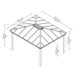 Palram - Canopia Dallas Grey Rectangular Gazebo, (W)4.26m (D)3.64m - Assembly Required 12 Palram - Canopia Dallas Grey Rectangular Gazebo, (W)4.26m (D)3.64m - Assembly Required -Garden Outdoor Store palram canopia dallas grey rectangular gazebo w 4 26m d 3 64m assembly required7290108601459 01t bq scaled