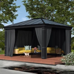 Palram - Canopia Dallas Grey Rectangular Gazebo, (W)4.26m (D)3.64m - Assembly Required 17 Palram - Canopia Dallas Grey Rectangular Gazebo, (W)4.26m (D)3.64m - Assembly Required -Garden Outdoor Store palram canopia dallas grey rectangular gazebo w 4 26m d 3 64m assembly required7290108601459 02i bq