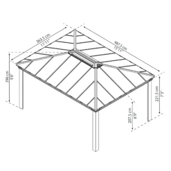 Palram - Canopia Dallas Grey Rectangular Gazebo, (W)4.88m (D)3.64m - Assembly Required 16 Palram - Canopia Dallas Grey Rectangular Gazebo, (W)4.88m (D)3.64m - Assembly Required -Garden Outdoor Store palram canopia dallas grey rectangular gazebo w 4 88m d 3 64m assembly required7290108601947 01t bq