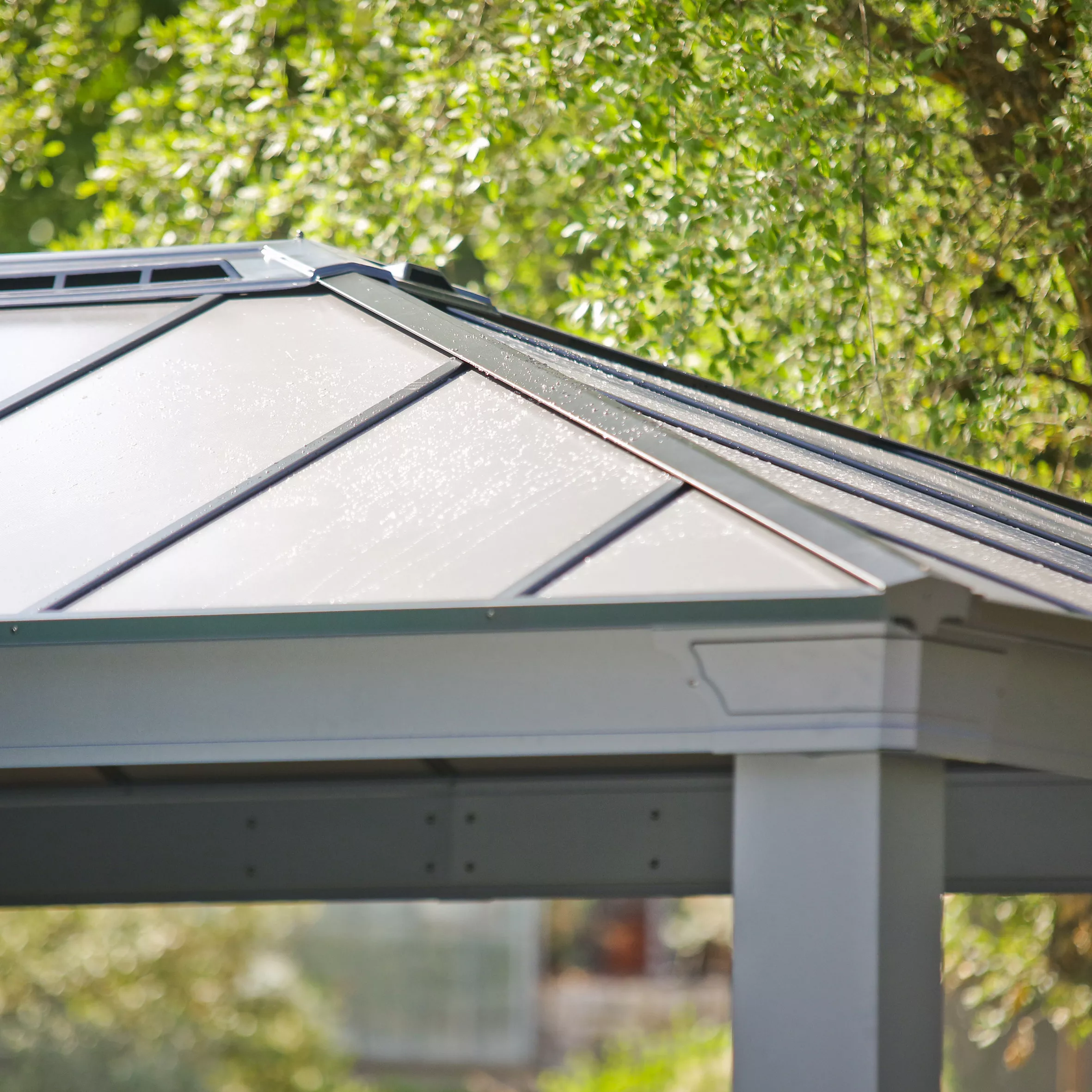 Palram - Canopia Dallas Grey Rectangular Gazebo, (W)4.88m (D)3.64m - Assembly Required 4 Palram - Canopia Dallas Grey Rectangular Gazebo, (W)4.88m (D)3.64m - Assembly Required - Image 4