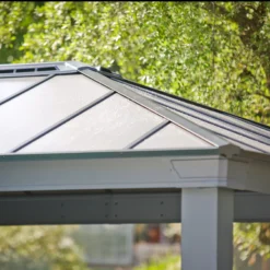 Palram - Canopia Dallas Grey Rectangular Gazebo, (W)6.12m (D)3.64m - Assembly Required -Garden Outdoor Store palram canopia dallas grey rectangular gazebo w 6 12m d 3 64m assembly required7290108601954 07i bq