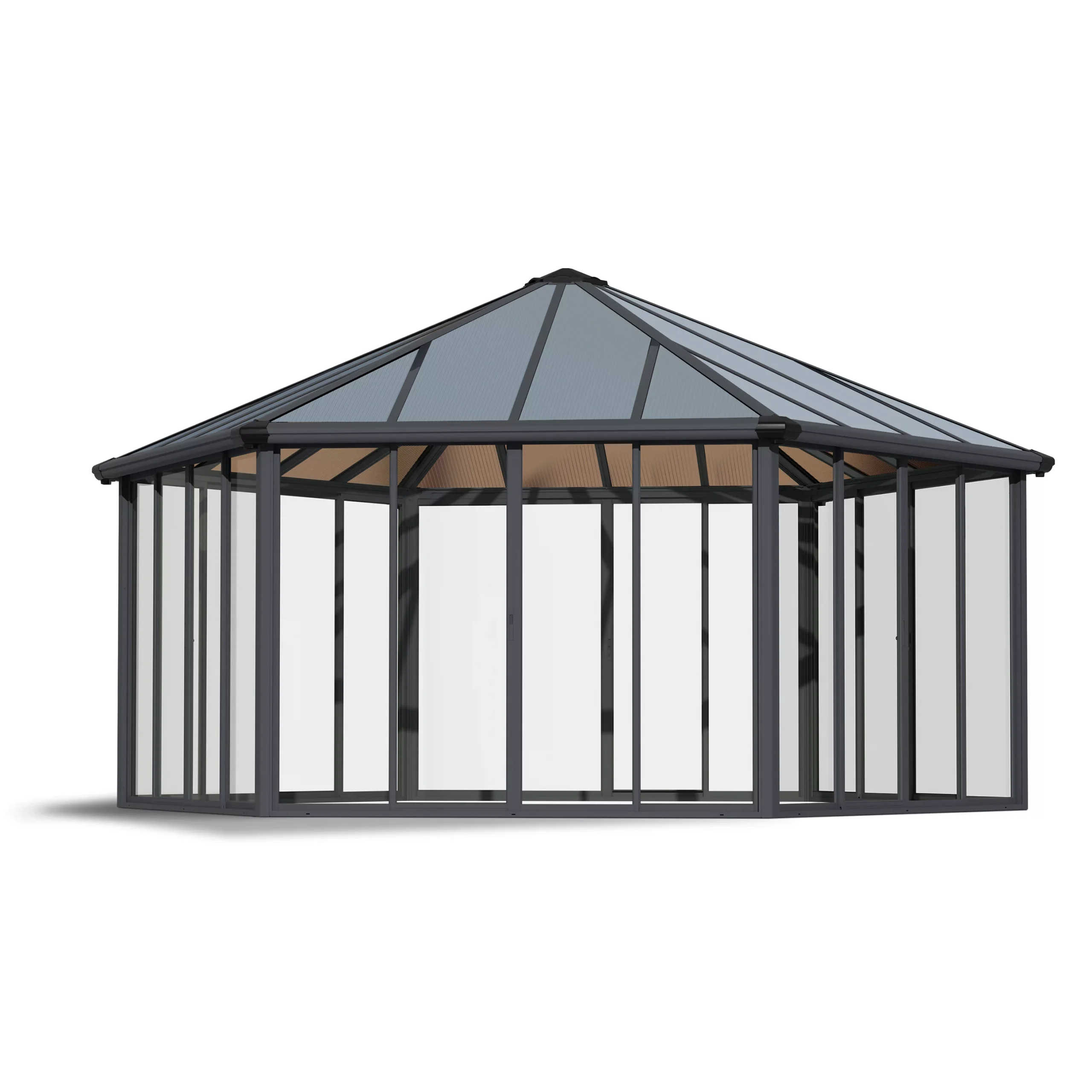 Palram - Canopia Garda Grey Hexagonal Gazebo, (W)5.17m (D)5.95m - Assembly Required 1 Palram - Canopia Garda Grey Hexagonal Gazebo, (W)5.17m (D)5.95m - Assembly Required