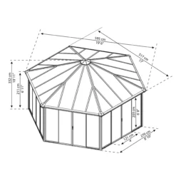 Palram - Canopia Garda Grey Hexagonal Gazebo, (W)5.17m (D)5.95m - Assembly Required 16 Palram - Canopia Garda Grey Hexagonal Gazebo, (W)5.17m (D)5.95m - Assembly Required -Garden Outdoor Store palram canopia garda grey hexagonal gazebo w 5 17m d 5 95m assembly required7290108137040 01t bq scaled