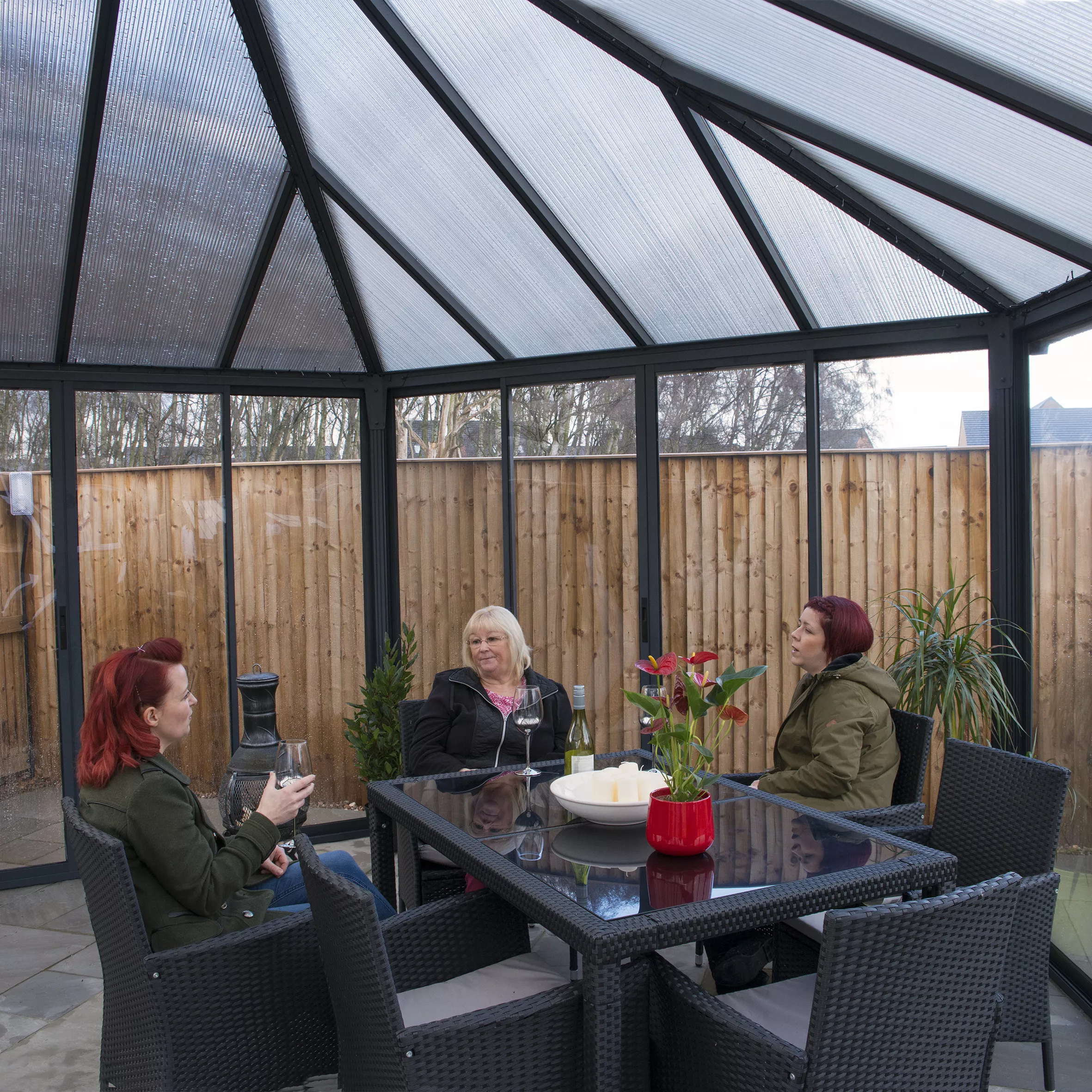 Palram - Canopia Garda Grey Hexagonal Gazebo, (W)5.17m (D)5.95m - Assembly Required 4 Palram - Canopia Garda Grey Hexagonal Gazebo, (W)5.17m (D)5.95m - Assembly Required - Image 4