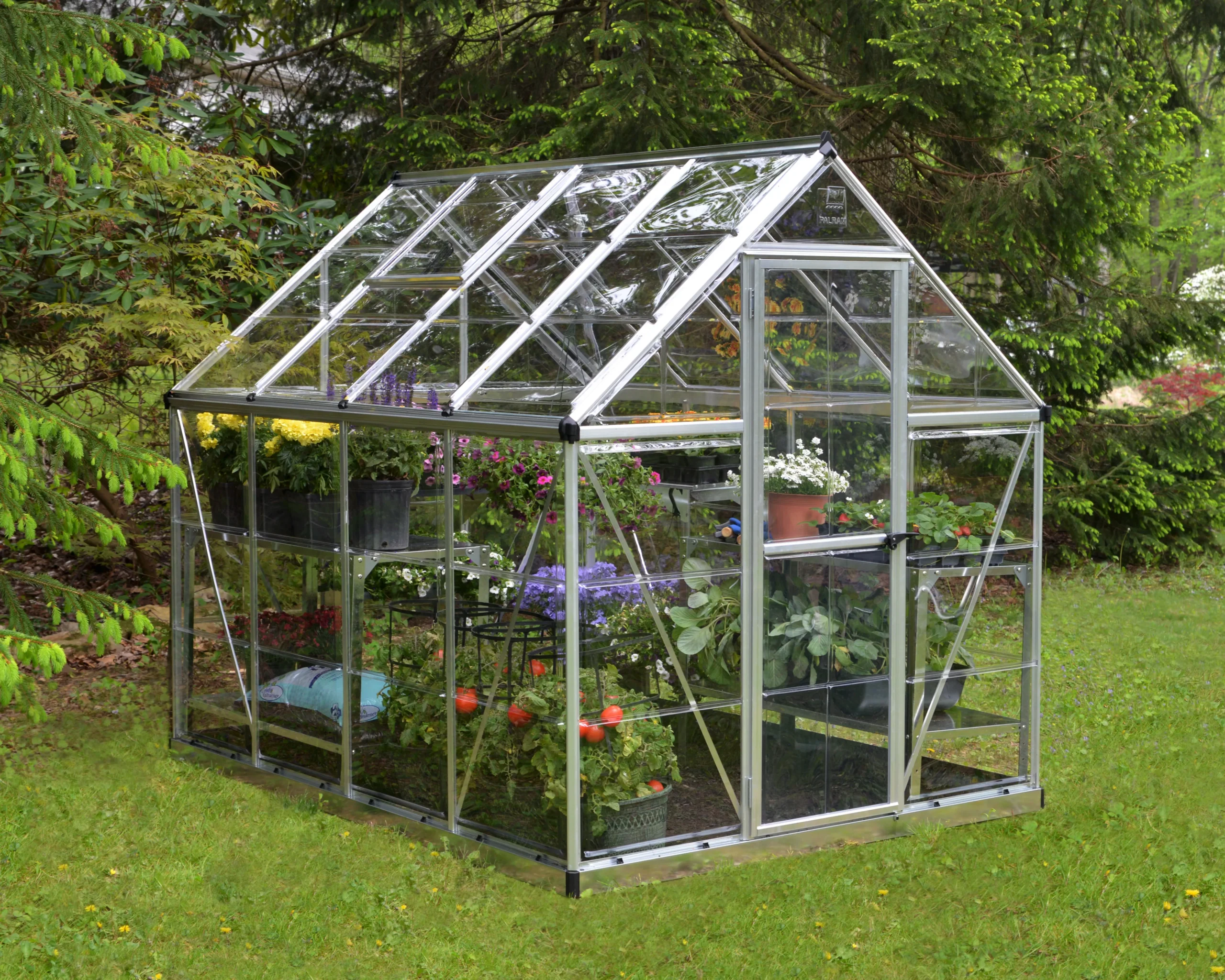 Palram - Canopia Harmony Silver 6x8 Greenhouse 11 Palram - Canopia Harmony Silver 6x8 Greenhouse - Image 11