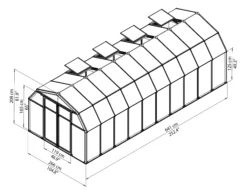 Palram - Canopia Hobby Gardner Green 8x20 Greenhouse -Garden Outdoor Store palram canopia hobby gardner green 8x20 greenhouse7290103121686 01t