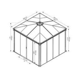 Palram - Canopia Ledro Grey Rectangular Gazebo, (W)2.95m (D)2.95m - Assembly Required 19 Palram - Canopia Ledro Grey Rectangular Gazebo, (W)2.95m (D)2.95m - Assembly Required -Garden Outdoor Store palram canopia ledro grey rectangular gazebo w 2 95m d 2 95m assembly required7290108136524 01t bq scaled