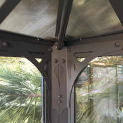 Palram - Canopia Ledro Grey Rectangular Gazebo, (W)2.95m (D)2.95m - Assembly Required -Garden Outdoor Store palram canopia ledro grey rectangular gazebo w 2 95m d 2 95m assembly required7290108136524 05i bq