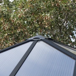 Palram - Canopia Ledro Grey Rectangular Gazebo, (W)2.95m (D)2.95m - Assembly Required -Garden Outdoor Store palram canopia ledro grey rectangular gazebo w 2 95m d 2 95m assembly required7290108136524 09i bq