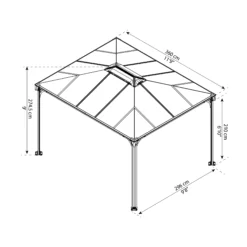 Palram - Canopia Martinique Grey Rectangular Gazebo, (W)3.6m (D)2.96m - Assembly Required 20 Palram - Canopia Martinique Grey Rectangular Gazebo, (W)3.6m (D)2.96m - Assembly Required -Garden Outdoor Store palram canopia martinique grey rectangular gazebo w 3 6m d 2 96m assembly required7290108137910 01t bq