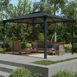 Palram - Canopia Martinique Grey Rectangular Gazebo, (W)3.6m (D)2.96m - Assembly Required 15 Palram - Canopia Martinique Grey Rectangular Gazebo, (W)3.6m (D)2.96m - Assembly Required -Garden Outdoor Store palram canopia martinique grey rectangular gazebo w 3 6m d 2 96m assembly required7290108137910 02i bq