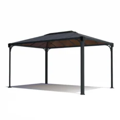 Palram - Canopia Martinique Grey Rectangular Gazebo, (W)4.3m (D)2.96m - Assembly Required