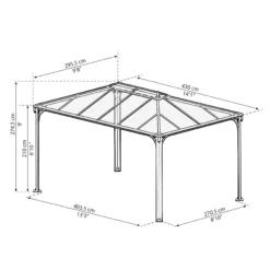 Palram - Canopia Martinique Grey Rectangular Gazebo, (W)4.3m (D)2.96m - Assembly Required 24 Palram - Canopia Martinique Grey Rectangular Gazebo, (W)4.3m (D)2.96m - Assembly Required -Garden Outdoor Store palram canopia martinique grey rectangular gazebo w 4 3m d 2 96m assembly required7290108130249 01t bq scaled