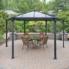 Palram - Canopia Monaco Grey Hexagonal Gazebo, (W)4.5m (D)3.9m - Assembly Required