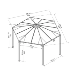 Palram - Canopia Monaco Grey Hexagonal Gazebo, (W)4.5m (D)3.9m - Assembly Required 14 Palram - Canopia Monaco Grey Hexagonal Gazebo, (W)4.5m (D)3.9m - Assembly Required -Garden Outdoor Store palram canopia monaco grey hexagonal gazebo w 4 5m d 3 9m assembly required7290108130232 01t bq scaled