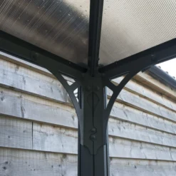 Palram - Canopia Monaco Grey Hexagonal Gazebo, (W)4.5m (D)3.9m - Assembly Required -Garden Outdoor Store palram canopia monaco grey hexagonal gazebo w 4 5m d 3 9m assembly required7290108130232 06i bq