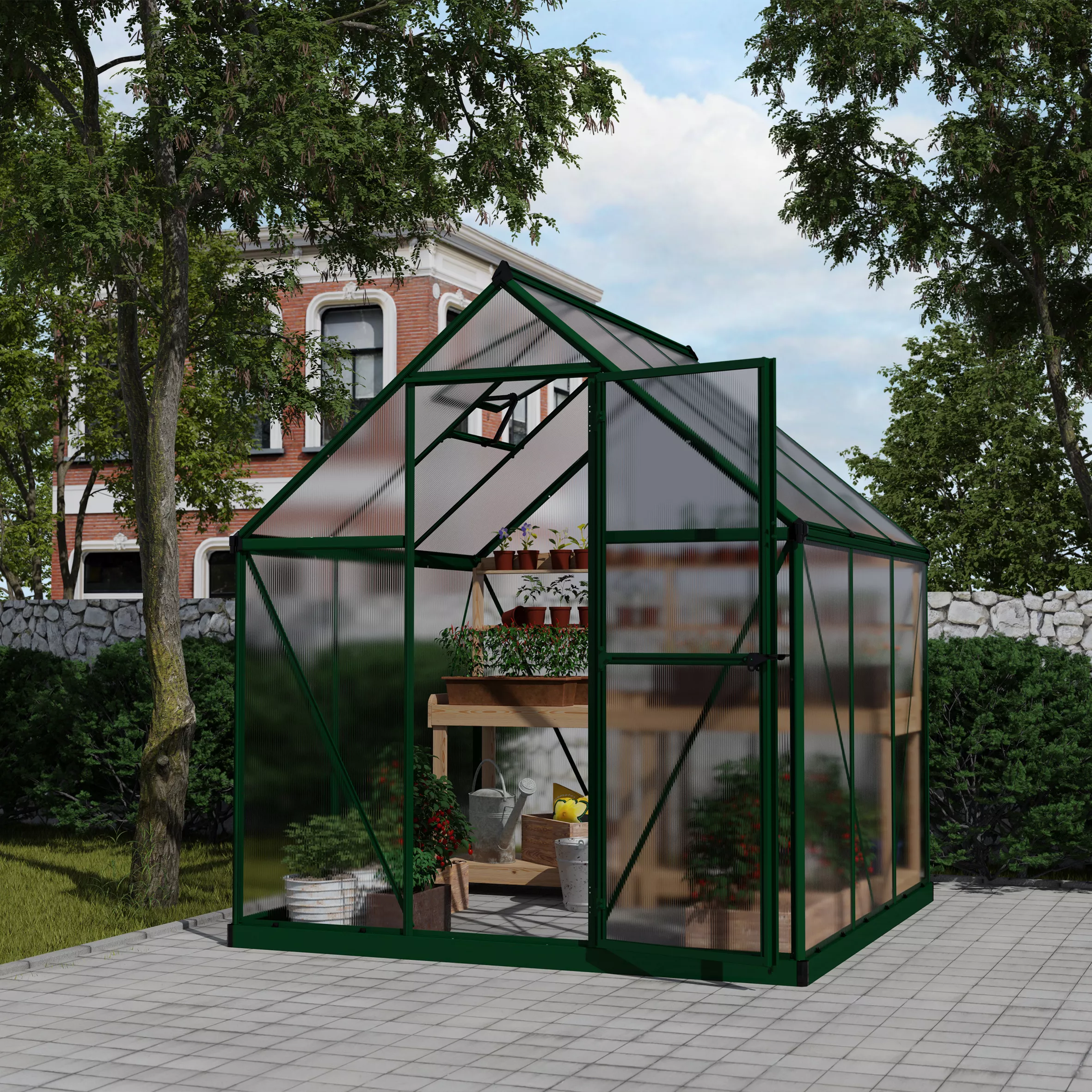 Palram - Canopia Mythos Green 6X6 Greenhouse 5 Palram - Canopia Mythos Green 6X6 Greenhouse - Image 5