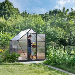 Palram - Canopia Mythos Grey 6X6 Greenhouse -Garden Outdoor Store palram canopia mythos grey 6x6 greenhouse7290108601039 02i BQ