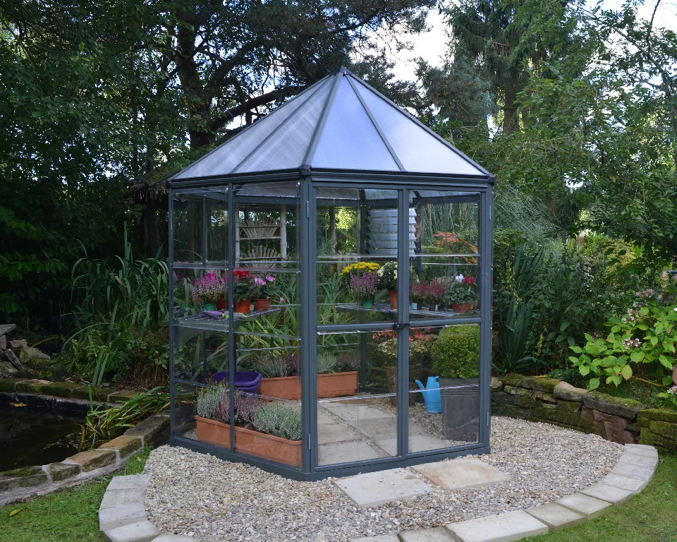 Palram - Canopia Oasis™ Grey 8x6 Greenhouse 7 Palram - Canopia Oasis™ Grey 8x6 Greenhouse - Image 7