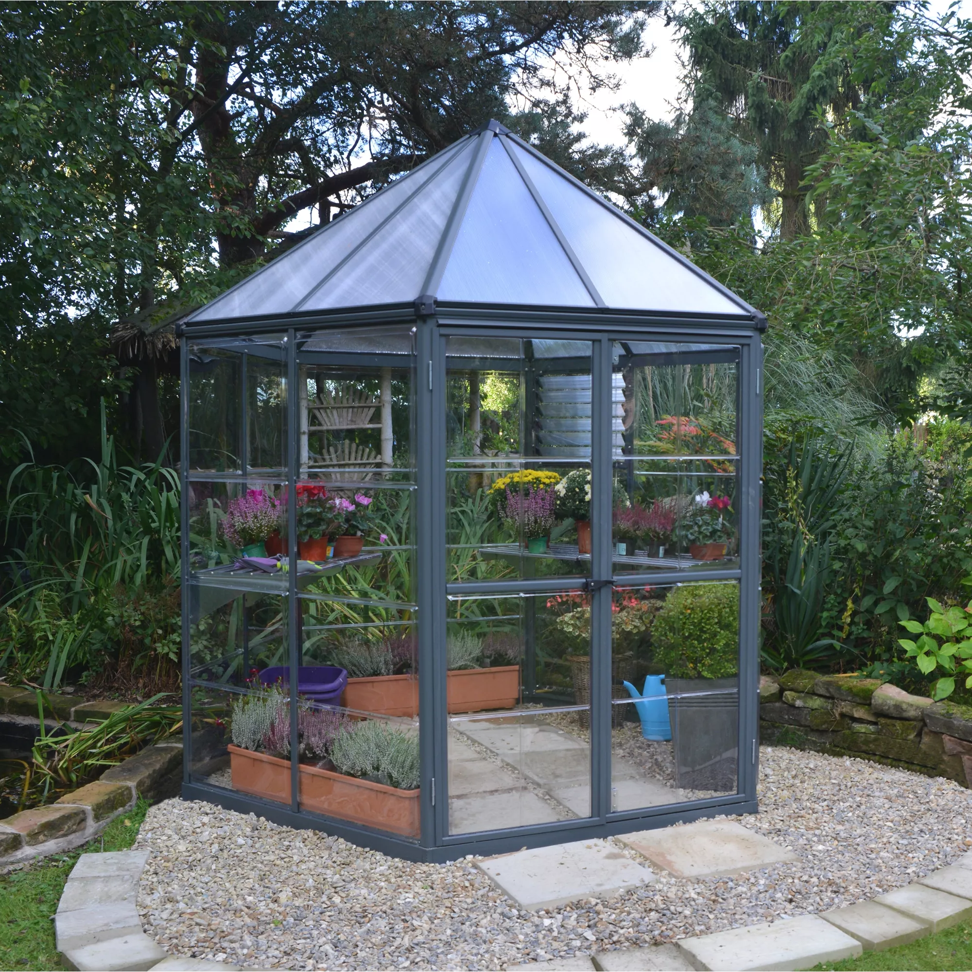 Palram - Canopia Oasis™ Grey 8x6 Greenhouse 1 Palram - Canopia Oasis™ Grey 8x6 Greenhouse