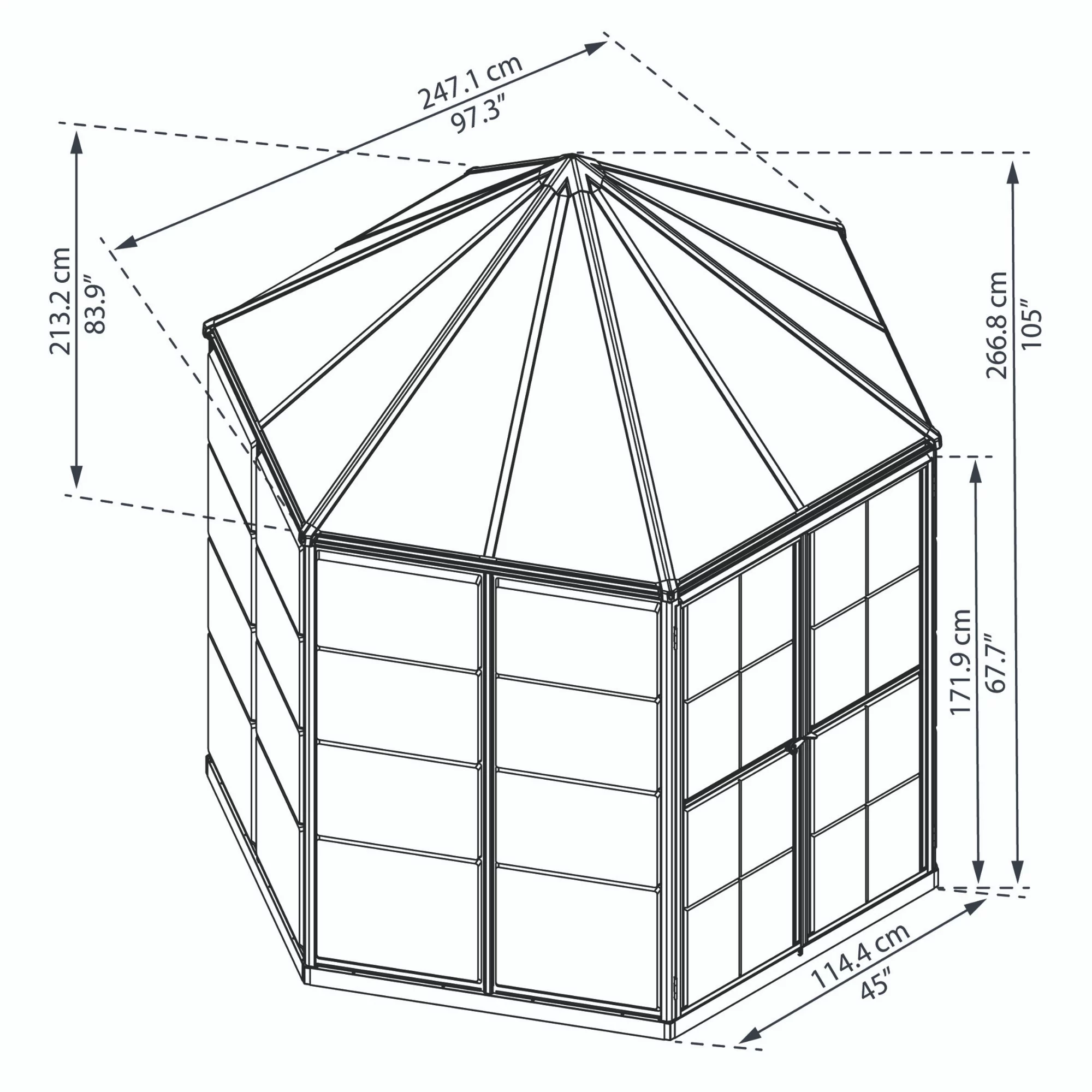 Palram - Canopia Oasis™ Grey 8x6 Greenhouse 9 Palram - Canopia Oasis™ Grey 8x6 Greenhouse - Image 9