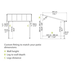 Palram - Canopia Olympia Grey Non-retractable Awning, (L)5.46m (H)3.05m (W)2.95m -Garden Outdoor Store palram canopia olympia grey non retractable awning l 5 46m h 3 05m w 2 95m7290108134001 02t bq