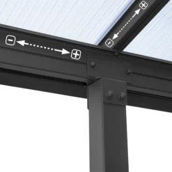 Palram - Canopia Olympia Grey Non-retractable Awning, (L)5.46m (H)3.05m (W)2.95m -Garden Outdoor Store palram canopia olympia grey non retractable awning l 5 46m h 3 05m w 2 95m7290108134001 06i bq