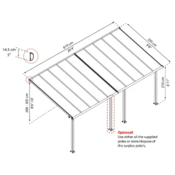 Palram - Canopia Olympia Grey Non-retractable Awning, (L)6.19m (H)3.05m (W)2.95m -Garden Outdoor Store palram canopia olympia grey non retractable awning l 6 19m h 3 05m w 2 95m7290108134315 01t bq scaled