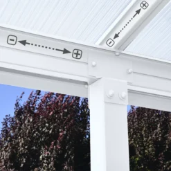 Palram - Canopia Olympia White Non-retractable Awning, (L)7.39m (H)3.05m (W)2.95m -Garden Outdoor Store palram canopia olympia white non retractable awning l 7 39m h 3 05m w 2 95m7290108134322 02i bq