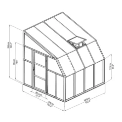 Palram - Canopia Rion 8x8 Pent Plastic Sun Room -Garden Outdoor Store palram canopia rion 8x8 pent plastic sun room7290108130133 03t bq