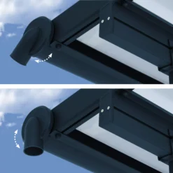 Palram - Canopia Sierra Grey Non-retractable Awning, (L)2.25m (H)3m (W)2.28m -Garden Outdoor Store palram canopia sierra grey non retractable awning l 2 25m h 3m w 2 28m7290108131307 02i bq