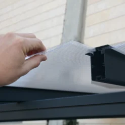 Palram - Canopia Sierra Grey Non-retractable Awning, (L)2.25m (H)3m (W)2.28m -Garden Outdoor Store palram canopia sierra grey non retractable awning l 2 25m h 3m w 2 28m7290108131307 05i bq