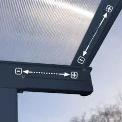 Palram - Canopia Sierra Grey Non-retractable Awning, (L)4.48m (H)3m (W)2.28m -Garden Outdoor Store palram canopia sierra grey non retractable awning l 4 48m h 3m w 2 28m7290108138535 04i bq
