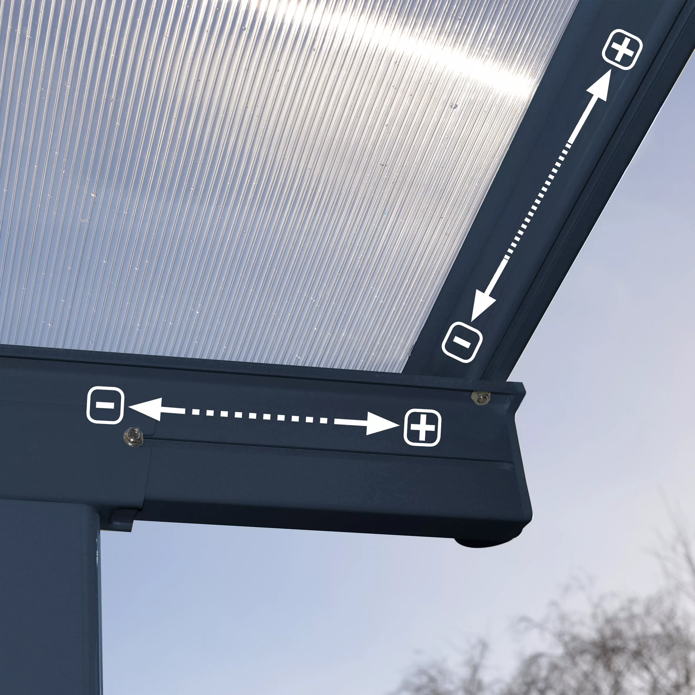 Palram - Canopia Sierra Grey Non-retractable Awning, (L)8.6m (H)3.05m (W)2.95m 3 Palram - Canopia Sierra Grey Non-retractable Awning, (L)8.6m (H)3.05m (W)2.95m - Image 3