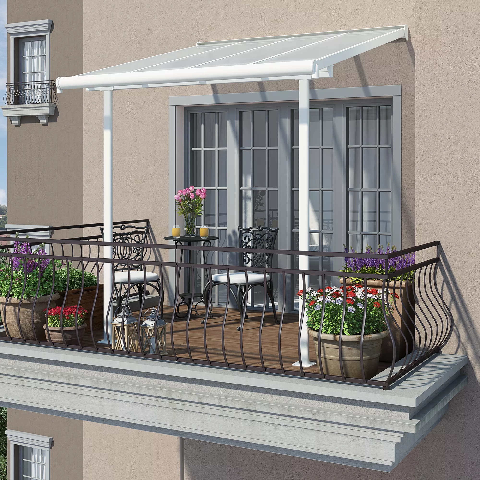 Palram - Canopia Sierra White Non-retractable Awning, (L)2.25m (H)3m (W)2.25m 4 Palram - Canopia Sierra White Non-retractable Awning, (L)2.25m (H)3m (W)2.25m - Image 4