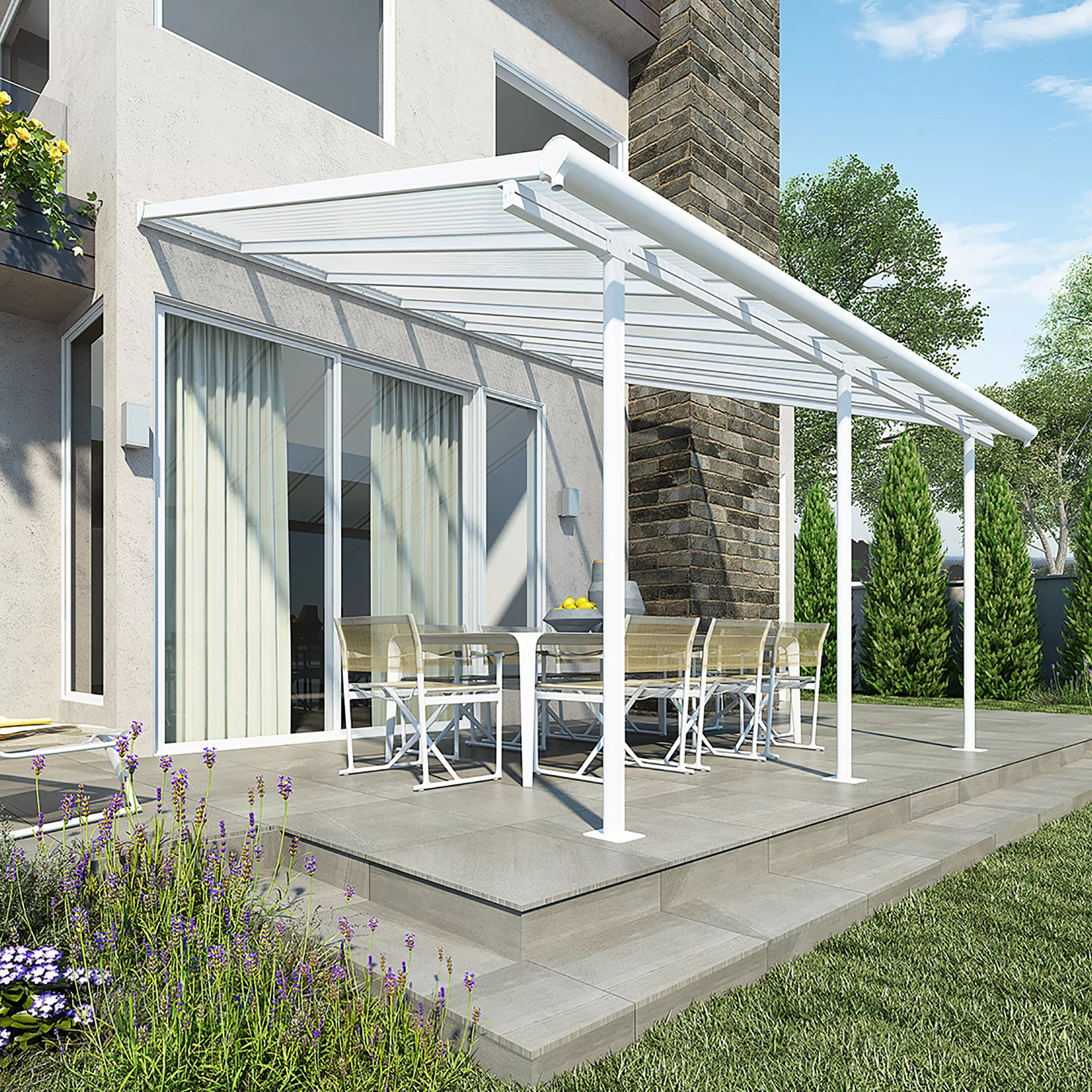 Palram - Canopia Sierra White Non-retractable Awning, (L)4.34m (H)3.05m (W)2.99m 1 Palram - Canopia Sierra White Non-retractable Awning, (L)4.34m (H)3.05m (W)2.99m