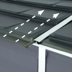 Palram - Canopia Skylight 4x6 Pent Dark Grey Plastic Shed With Floor -Garden Outdoor Store palram canopia skylight 4x6 pent dark grey plastic shed with floor7290108132717 05i BQ