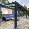 Palram - Canopia Stockholm Grey Non-retractable Awning, (L)7.32m (H)3.24m (W)3.41m