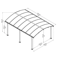 Palram - Canopia Tucson Grey Rectangular Gazebo, (W)5.02m (D)3.59m - Assembly Required -Garden Outdoor Store palram canopia tucson grey rectangular gazebo w 5 02m d 3 59m assembly required7290108601626 01t bq scaled