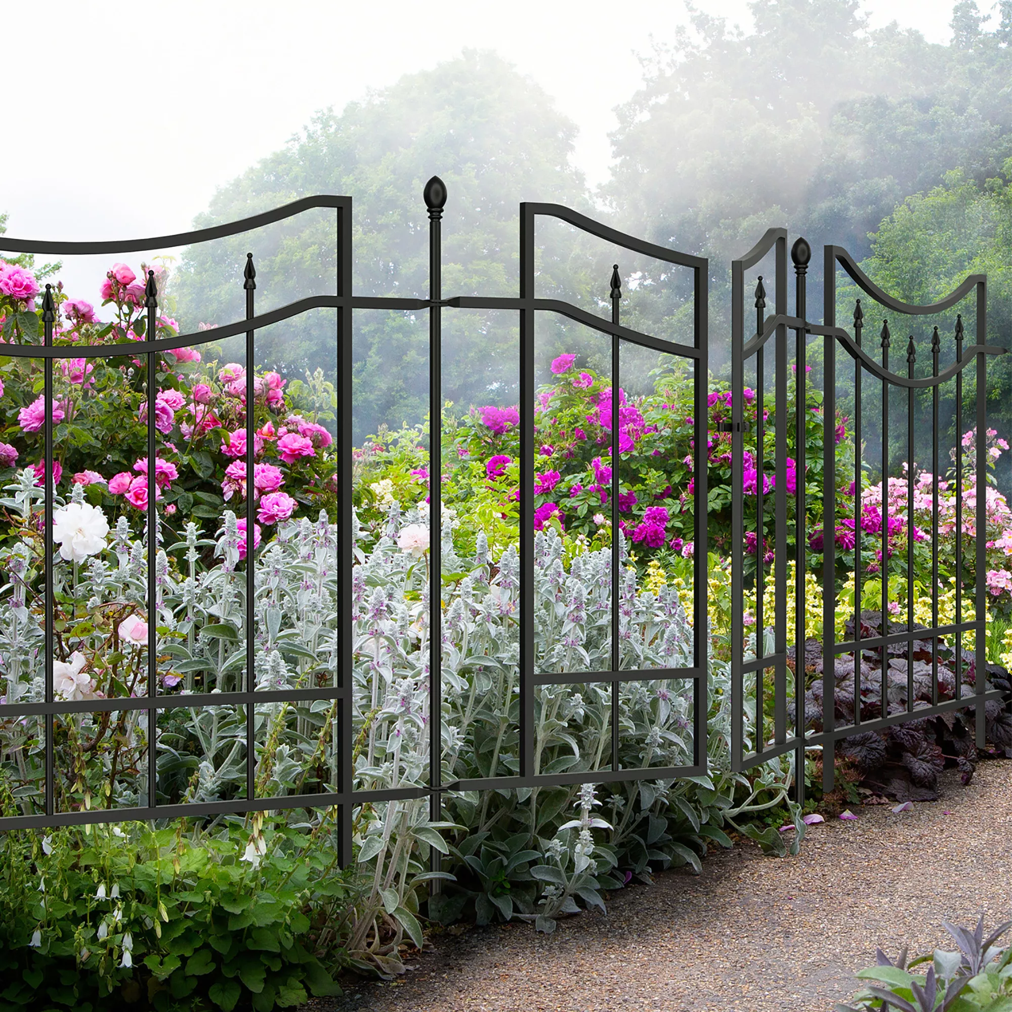 Panacea Steel Arched Finials Gate, (H)0.82m (W)0.47m 2 Panacea Steel Arched Finials Gate, (H)0.82m (W)0.47m - Image 2