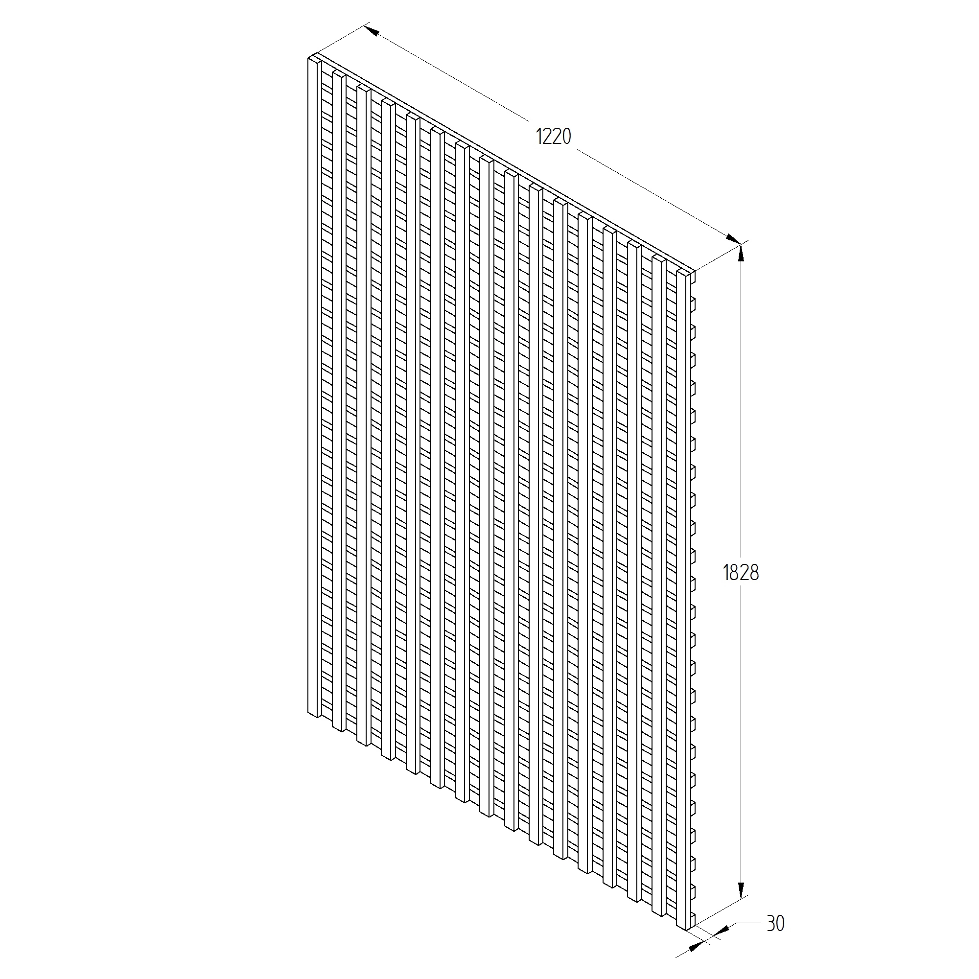 Pine Trellis Panel, Pack Of 5 (W)122cm X (H)183cm 3 Pine Trellis Panel, Pack Of 5 (W)122cm X (H)183cm - Image 3