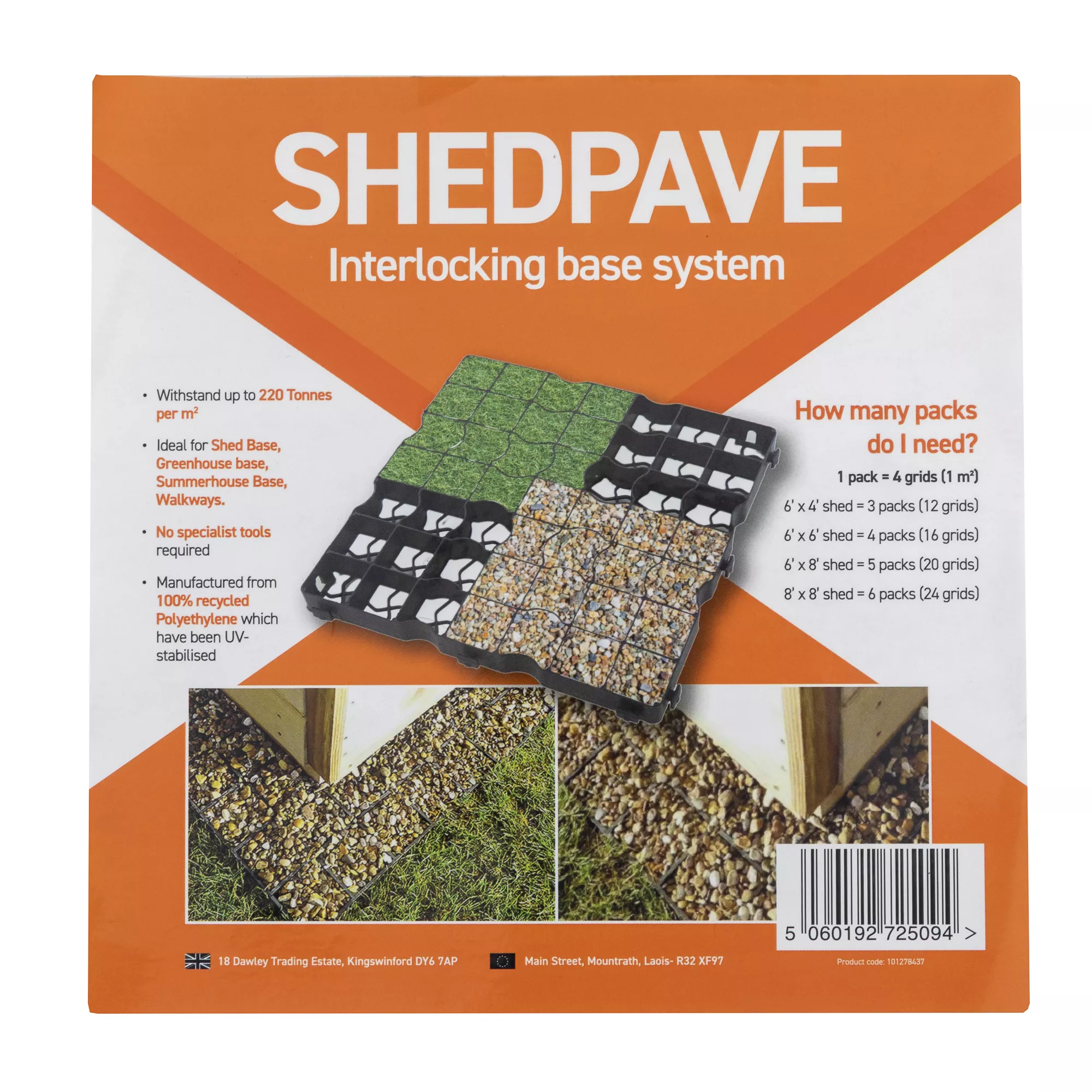 Plastic Interlocking Shed Base (W) 49cm X (L) 49cm , Pack Of 4 9 Plastic Interlocking Shed Base (W) 49cm X (L) 49cm , Pack Of 4 - Image 9
