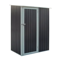 Rowlinson Trentvale 5x3 Pent Dark Grey Metal Shed -Garden Outdoor Store rowlinson trentvale 5x3 pent dark grey metal shed5013856206347 03c bq scaled
