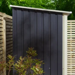 Rowlinson Trentvale 5x3 Pent Dark Grey Metal Shed -Garden Outdoor Store rowlinson trentvale 5x3 pent dark grey metal shed5013856206347 41c bq