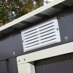 Rowlinson Trentvale 8x4 Pent Dark Grey Metal Shed -Garden Outdoor Store rowlinson trentvale 8x4 pent dark grey metal shed5013856206323 36c bq