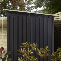 Rowlinson Trentvale 8x4 Pent Dark Grey Metal Shed -Garden Outdoor Store rowlinson trentvale 8x4 pent dark grey metal shed5013856206323 41c bq
